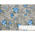 Kwiaty  - Płótno bawełniane - Powłoka AKRYLOWA - Szary , Niebieski  - 100% bawełna/100% AKRYL 