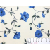 Kwiaty  - Płótno bawełniane - Powłoka AKRYLOWA - Niebieski , Zielony  - 100% bawełna/100% AKRYL 