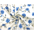 Blumen  - Baumwoll-Kretonne - Blau , Grün  - 100% Baumwolle  