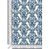 Ornamente, Blumen  - Leinen mit Baumwolle - Blau , Grün  - 60% Leinen/40% Baumwolle 