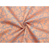 Květiny - Bavlněný satén - Oranžová - 100% bavlna 