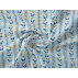 Stripes, Flowers - Blue - 100% cotton 