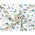 Květiny - Bavlněné plátno - Modrá, Zelená - 100% bavlna 