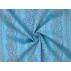Kwiaty , Paski - Satyna bawełniana - Niebieski  - 100% bawełna  
