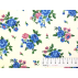 Květiny - Bavlněné plátno - Povrstvený AKRYL - Modrá, Růžová - 100% bavlna/100% AKRYL 