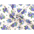 Flowers - Cotton plain - Violet, Blue - 100% cotton 