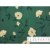 Květiny - Bavlněné plátno - Povrstvený AKRYL - Zelená, Béžová - 100% bavlna/100% AKRYL 