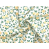 Květiny - Bavlněné plátno - Béžová, Zelená - 100% bavlna 