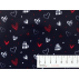 Hearts - Plain - PVC coated, glossy - Blue, Red - 100% cotton/100% PVC 