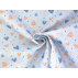 Srdíčka - Bavlněné plátno - Modrá, Oranžová - 100% bavlna 