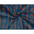 Paski, Kwiaty  - Satyna bawełniana - Niebieski , Pomarańczowy  - 100% bawełna  