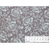 Kwiaty  - Satyna bawełniana - Brązowy  - 100% bawełna  