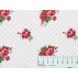 Kwiaty , Kropki - Satyna bawełniana - Biały , Czerwony  - 100% bawełna  