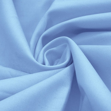 UNI Stoffe - Elastischer Popeline - Blau  - 97% Baumwolle/3% elastan 