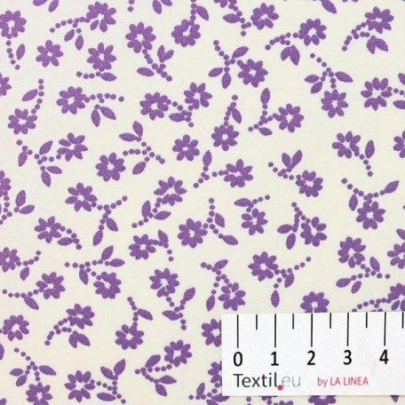 Blumen  - Baumwoll-Kretonne - Violett  - 100% Baumwolle  