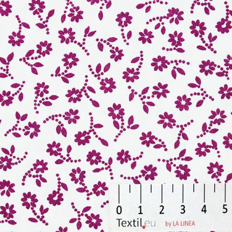 Kwiaty  - Satyna bawełniana - Różowy  - 100% bawełna  