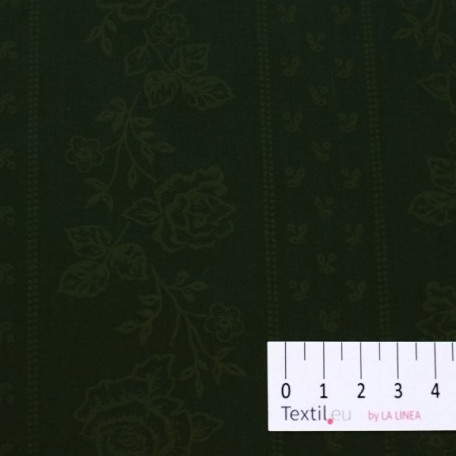 Fiori  - Rasatello in cotone - Verde  - 100% cotone  