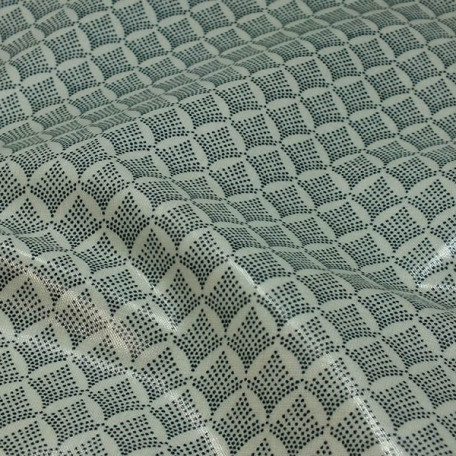 Ornamente - Kretonne - PVC-beschichtet, glänzend - Grün  - 100% Baumwolle/100% PVC 