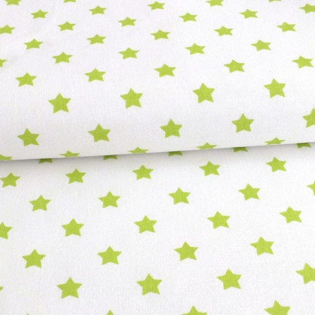 Hvězdy - Zelená - 100% bavlna 