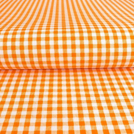 Checks - Orange - 100% cotton 