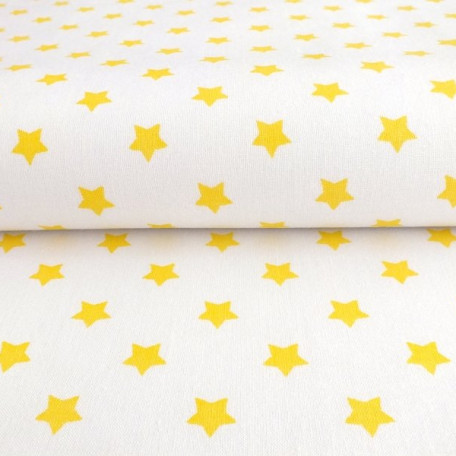 Hvězdy - Žlutá - 100% bavlna 