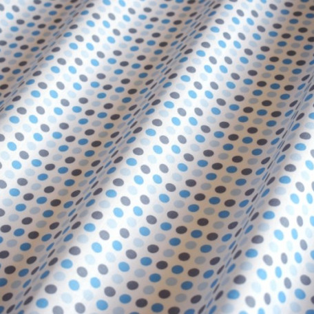 Dots, Children's - White, Blue - 100% cotton 
