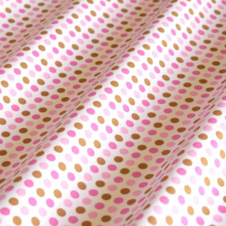 Dots, Children's - White, Pink - 100% cotton 