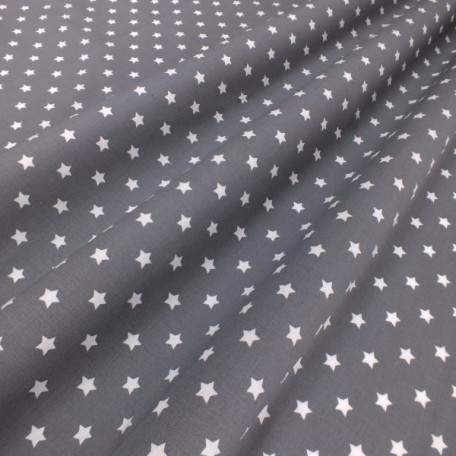 Stars - Grey - 100% cotton 