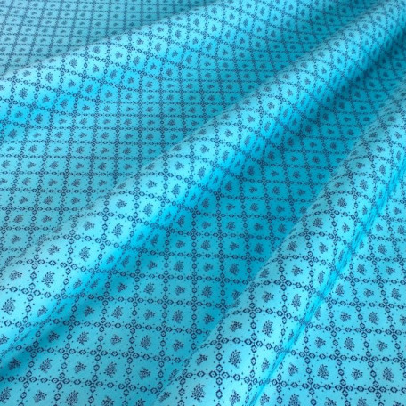 Abstraktní, Ornamenty - Modrá - 100% bavlna 