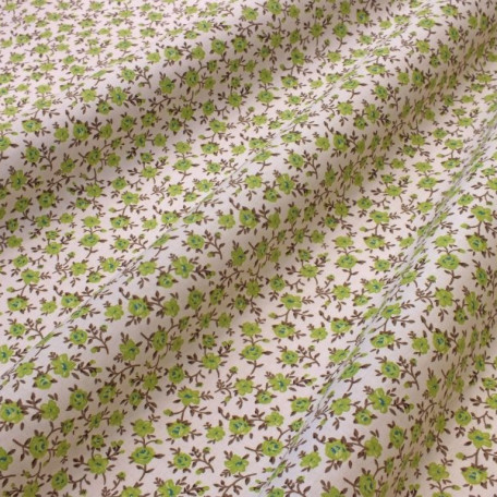 Flowers - Beige - 100% cotton 