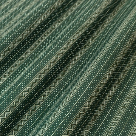 Stripes, Dots - Green, Yellow - 100% cotton 