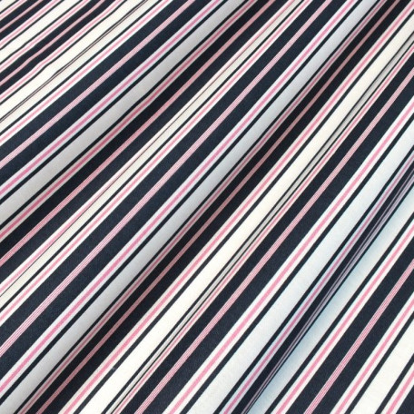 Stripes - Blue, Pink - 100% cotton 