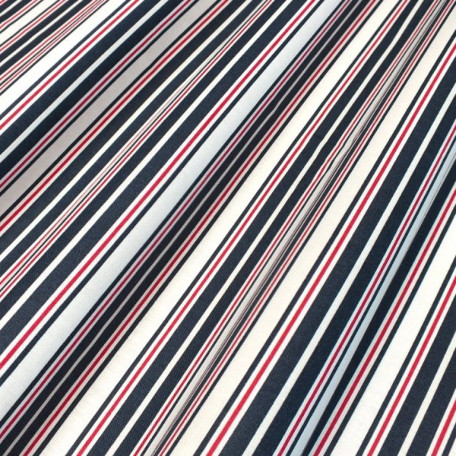 Stripes - Blue, Red - 100% cotton 