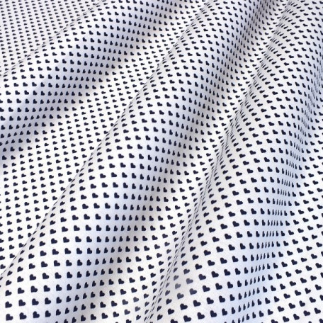 Srdíčka - Modrá - 100% bavlna 