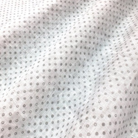 Dots - Grey - 100% linen 