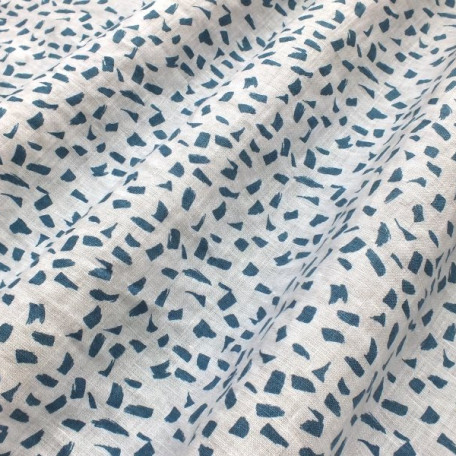 Abstract - Blue - 100% linen 