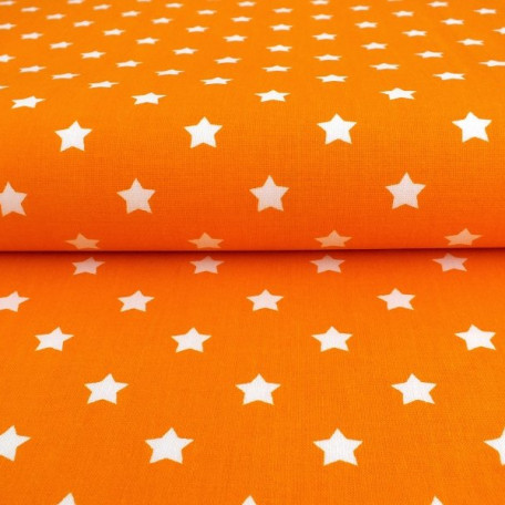 Stars - Orange - 100% cotton 