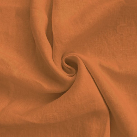 Solid colour - Orange - 100% linen 