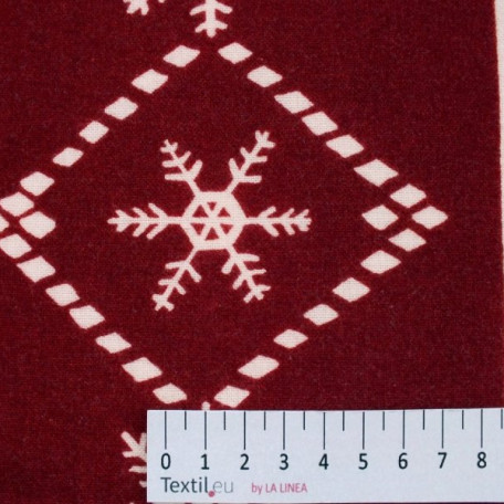 Ornaments - Flannel - single sided - Burgundy - 100% cotton 