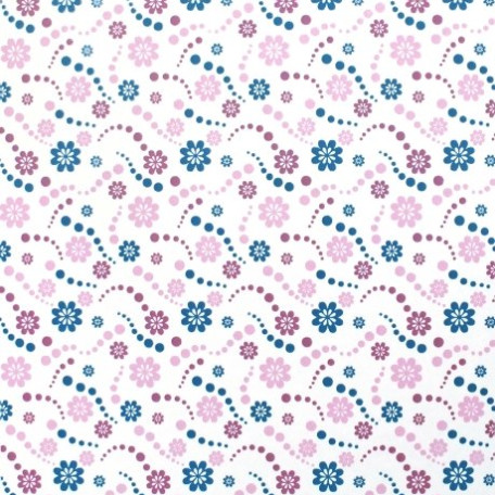 Children's, Flowers - Pink, Blue - 100% cotton 
