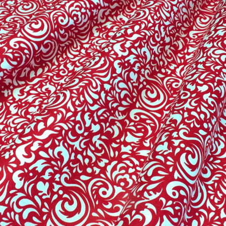 Ornamenty - Červená - 100% bavlna 