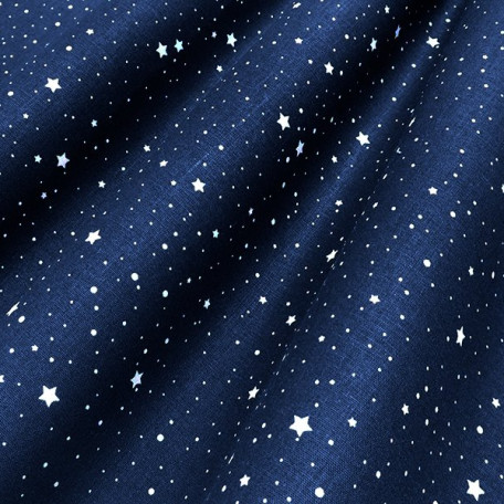 Hvězdy - Modrá - 100% bavlna 