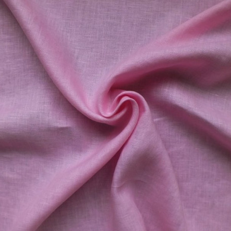 Solid colour - Pink - 100% linen 