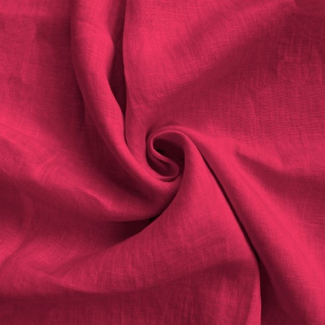 Solid colour - Red - 100% linen 