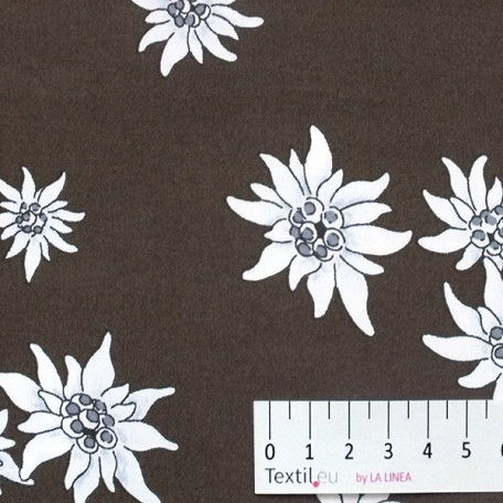 Flowers - Brown - 100% cotton 