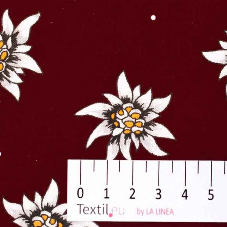 Flowers - Red - 100% cotton/100% PVC 