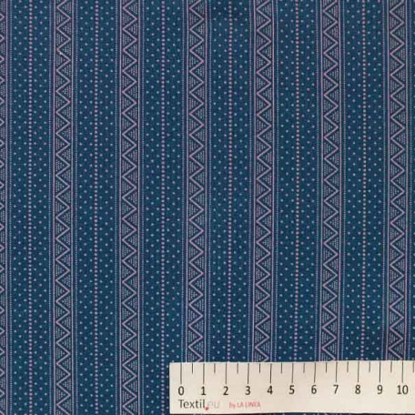 Stripes, Dots - Blue, Pink - 100% cotton 