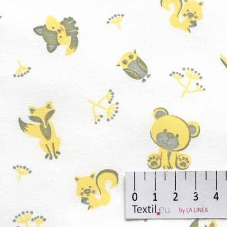 Children's, Animals - Yellow, Grey - 100% cotton 