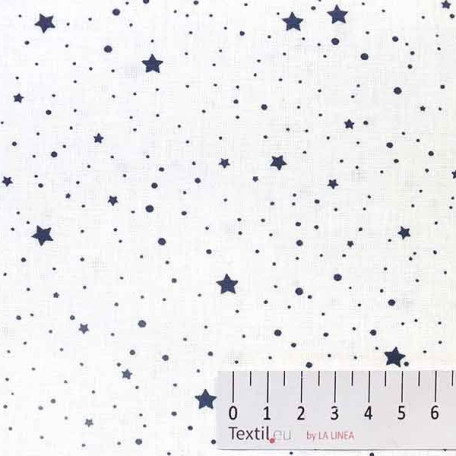 Stars, Dots - Blue - 100% cotton 