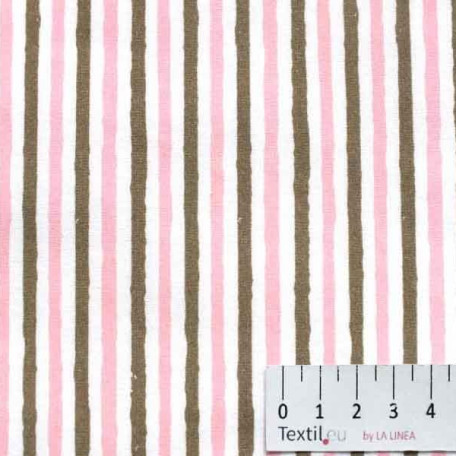 Stripes, Children's - Pink, Brown - 100% cotton 